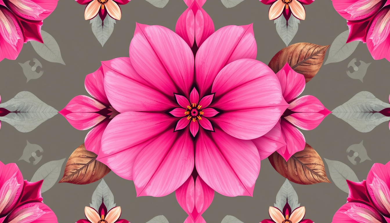 Fabric Pattern idea created from the prompt: fabric pattern, seamless textile motif, repeating print, pink flower , tileable fabric design