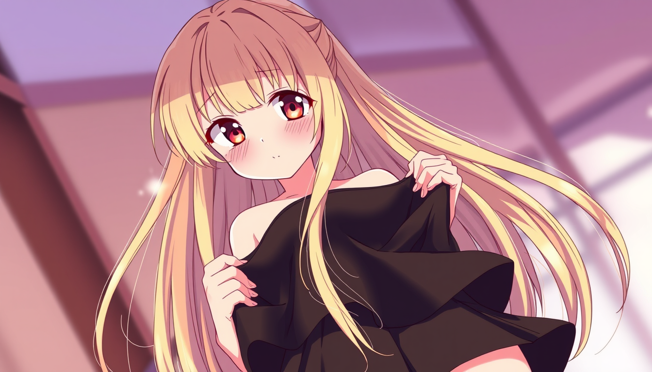 Anime idea: anime style, vibrant colors, expressive eyes, Illustration anime japonaise de haute qualité, femme adolescente fictive de 14 ans, cheveux blonds longs