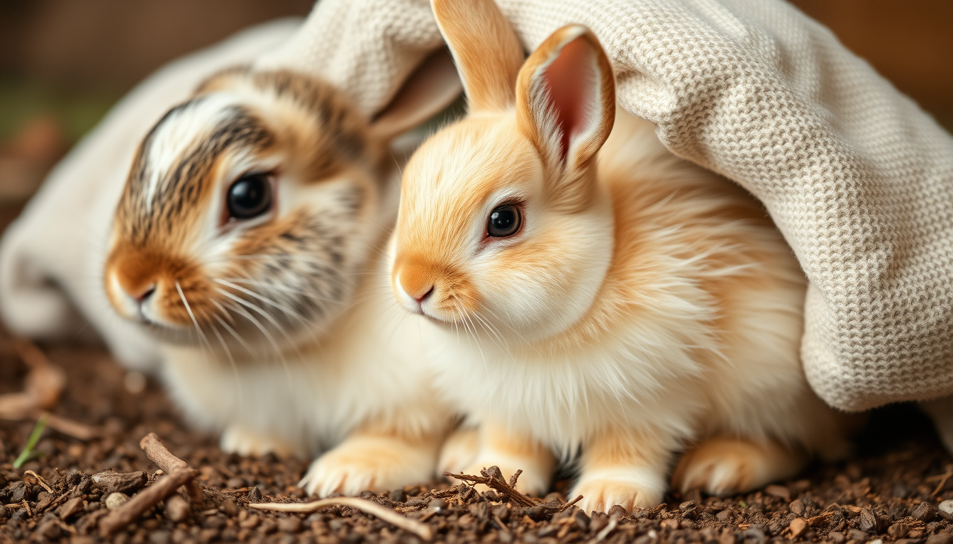 AI Art prompt example created from the prompt: bunny with baby bunnies cute make it not relistic