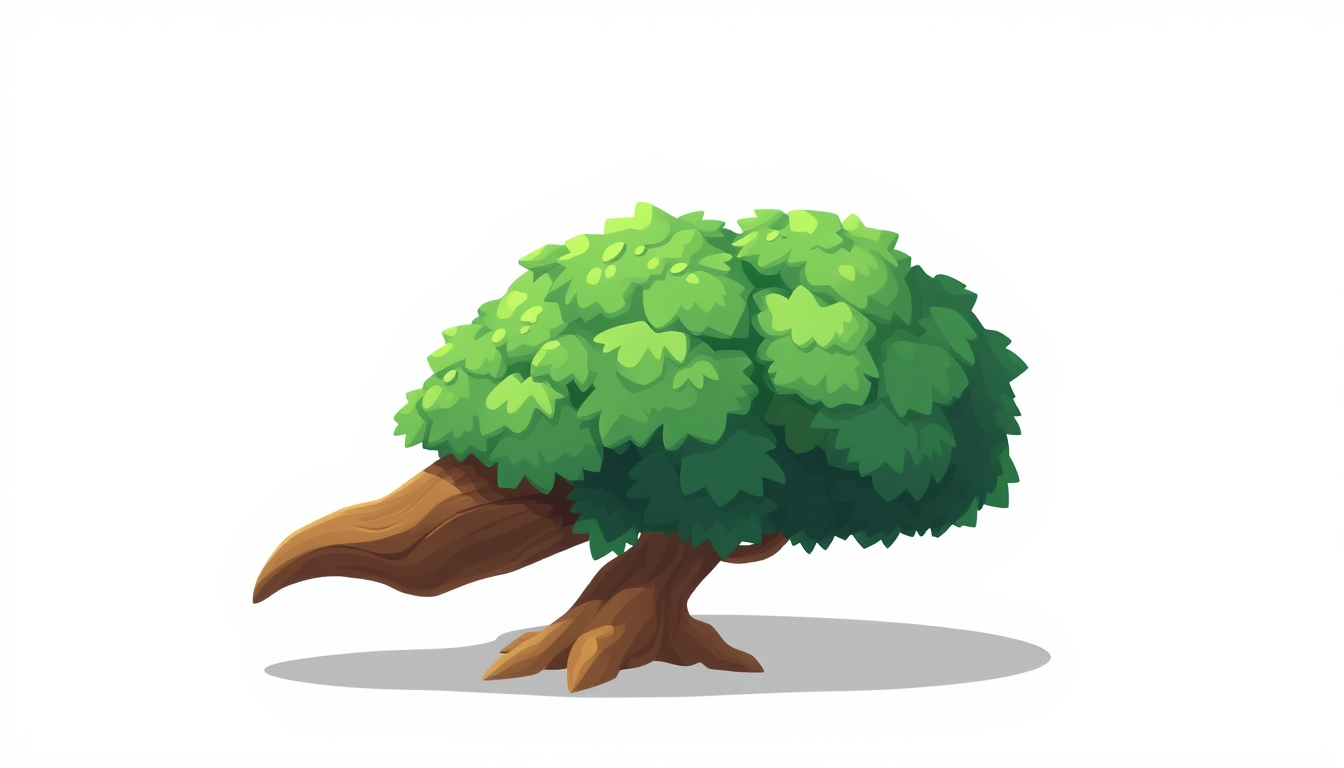 Game Asset idea created from the prompt: 2D game asset, clean isolated object, consistent art style, Un tronco de árbol acostado horizontalmente, estilo 2D para videojuego, completa