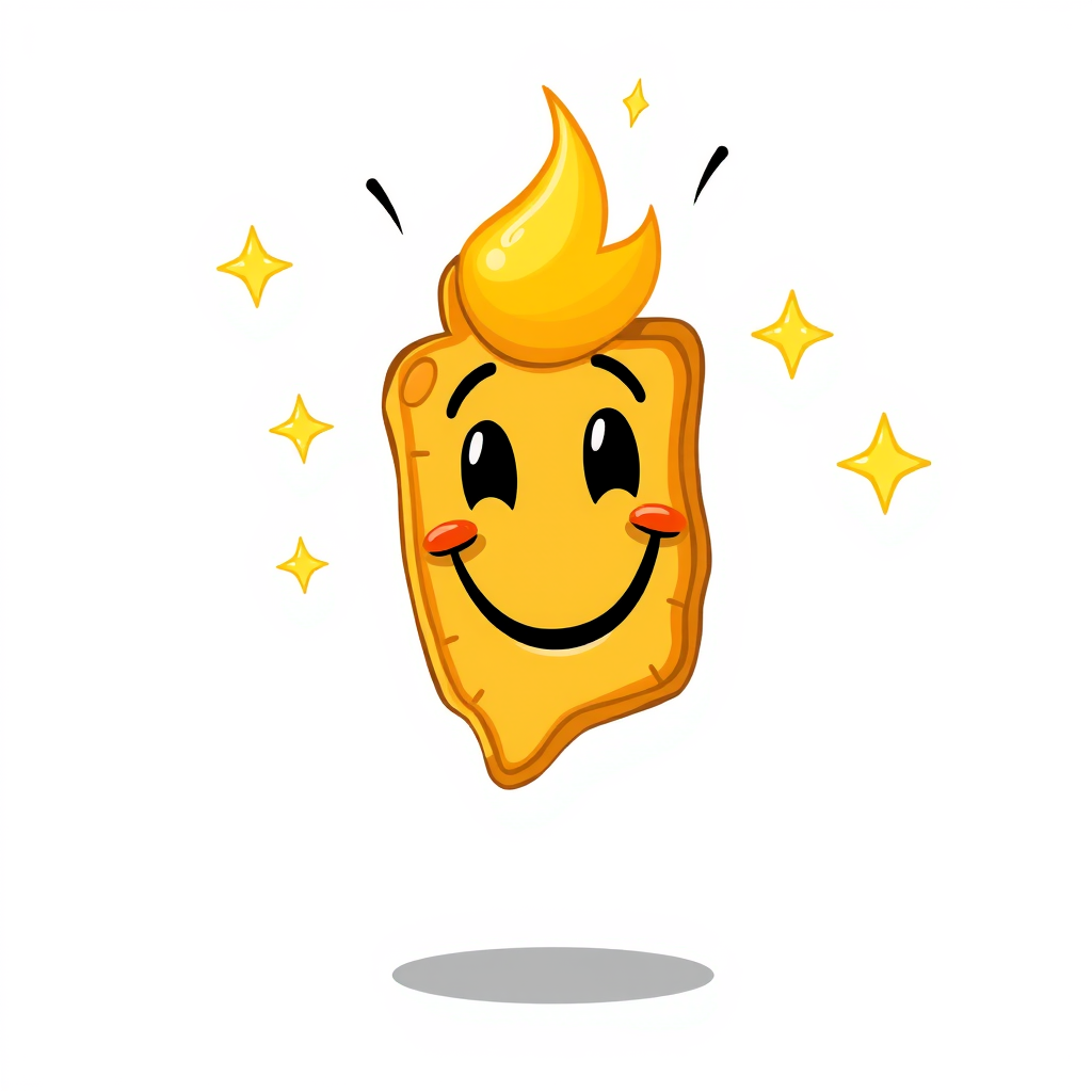 Main art studio: Generiere ein bild von einem smiley: Freut sich wie ein schnitzel, es ist aber ein veganes schnitzel das auf und ab springt sich episch dreht und dabe