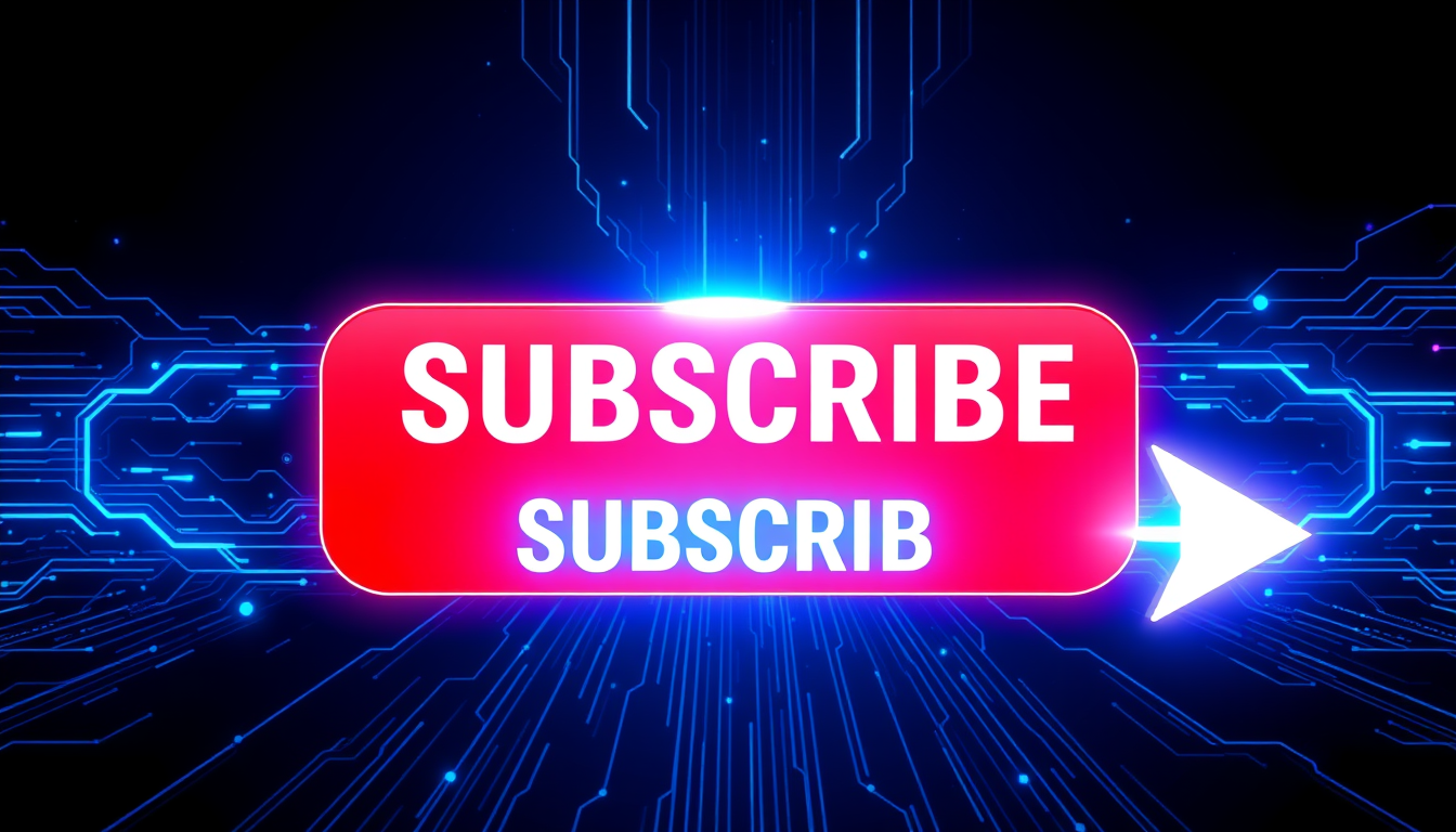 Main art studio: Create a stunning, professional 16:9 landscape YouTube end screen for a Persian technology and artificial intelligence channel. Use a dark navy blue f