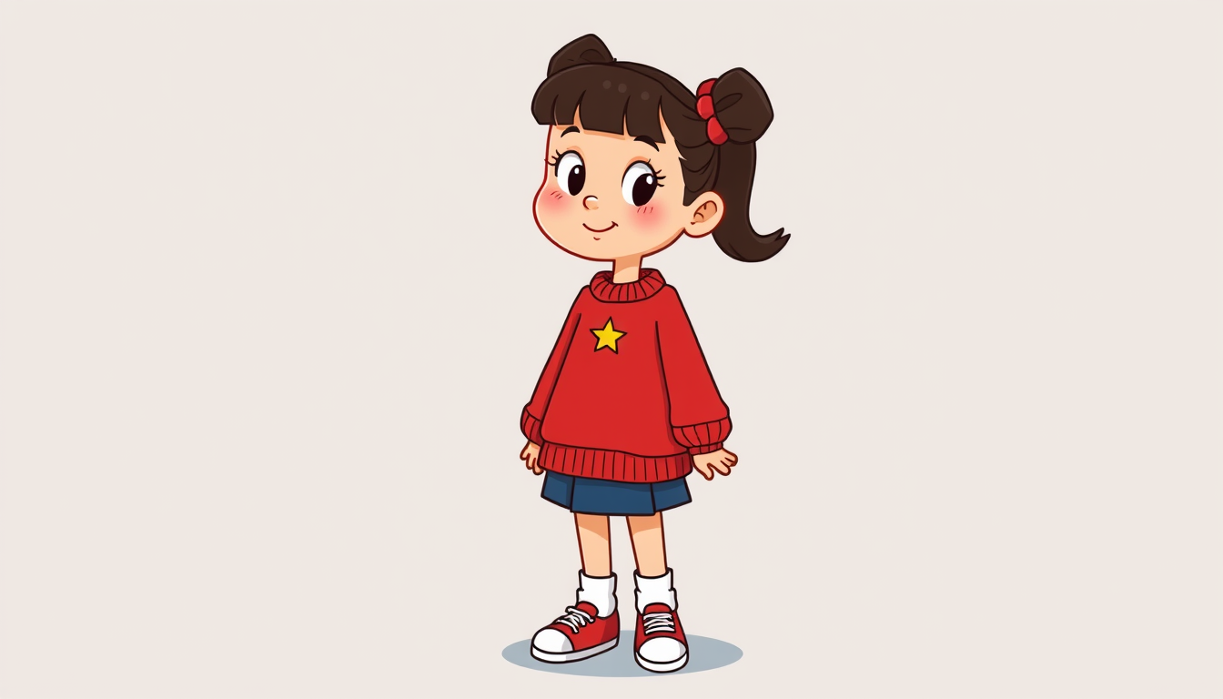 Characters idea: an original character defined by silhouette, role, outfit, palette, and expression, deliberate composition, Keep Mimi's face, ears, body, colors and a