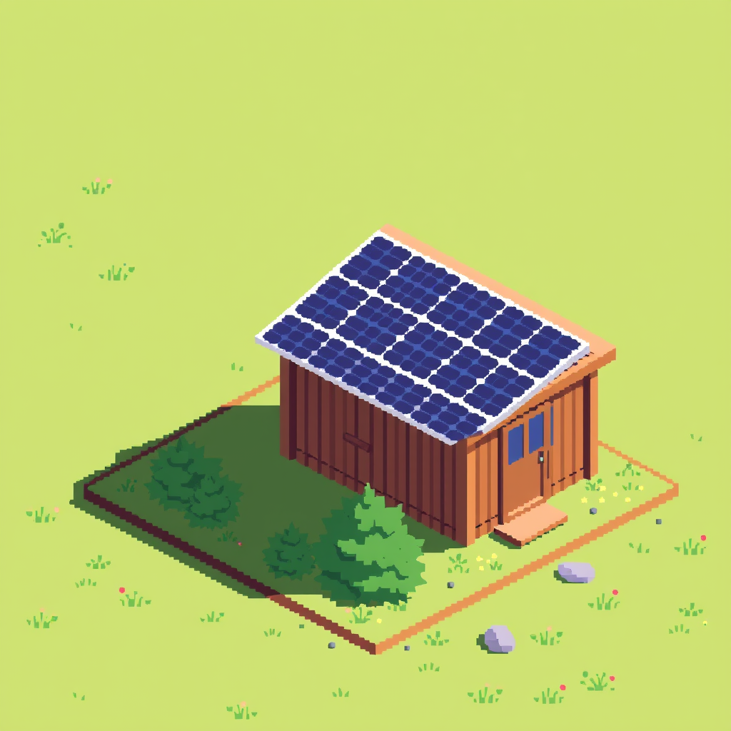 Main art studio: Solar panel pixelart