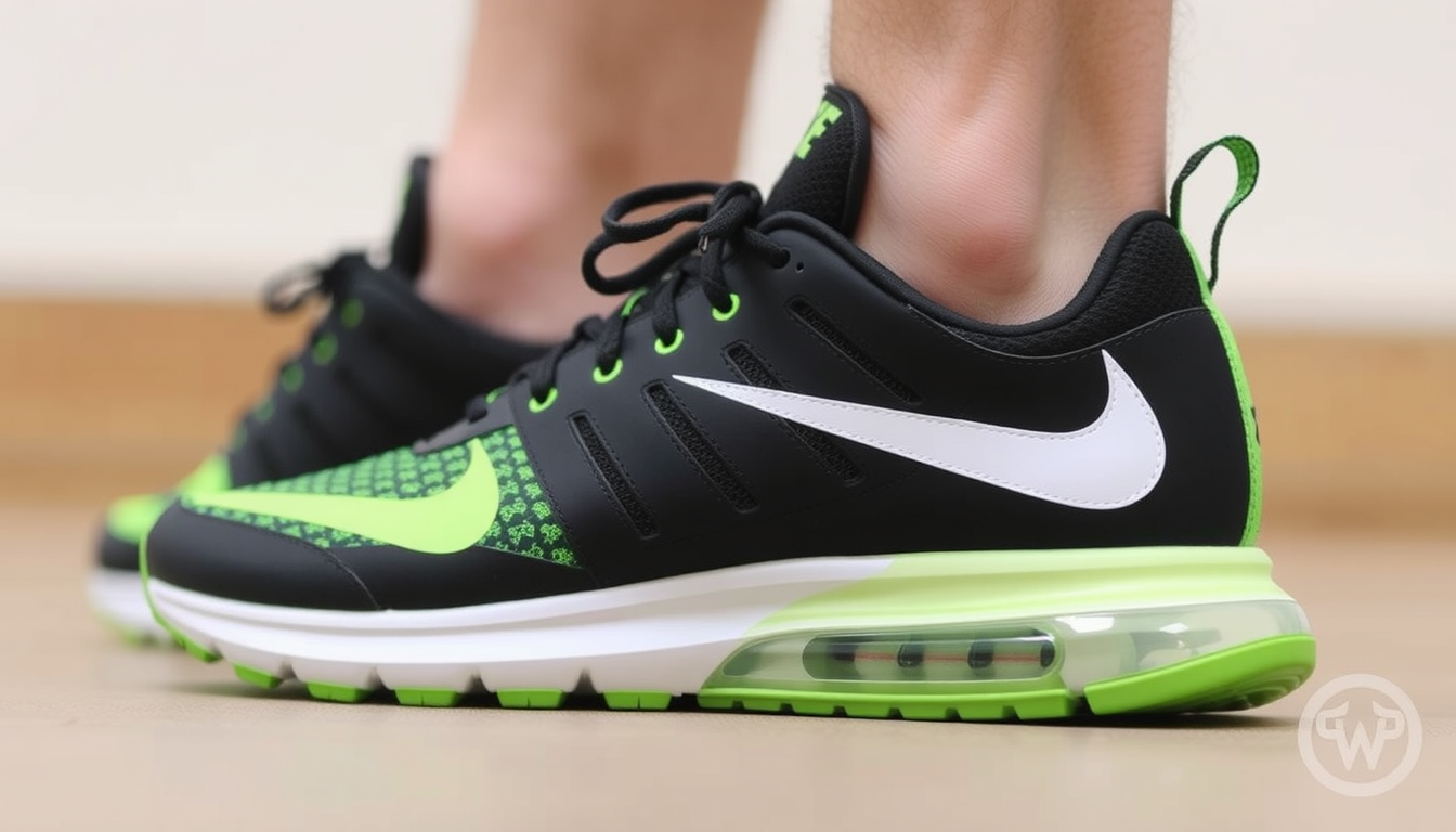 Main art studio: Mache Nike sportschuhe in grüntönen