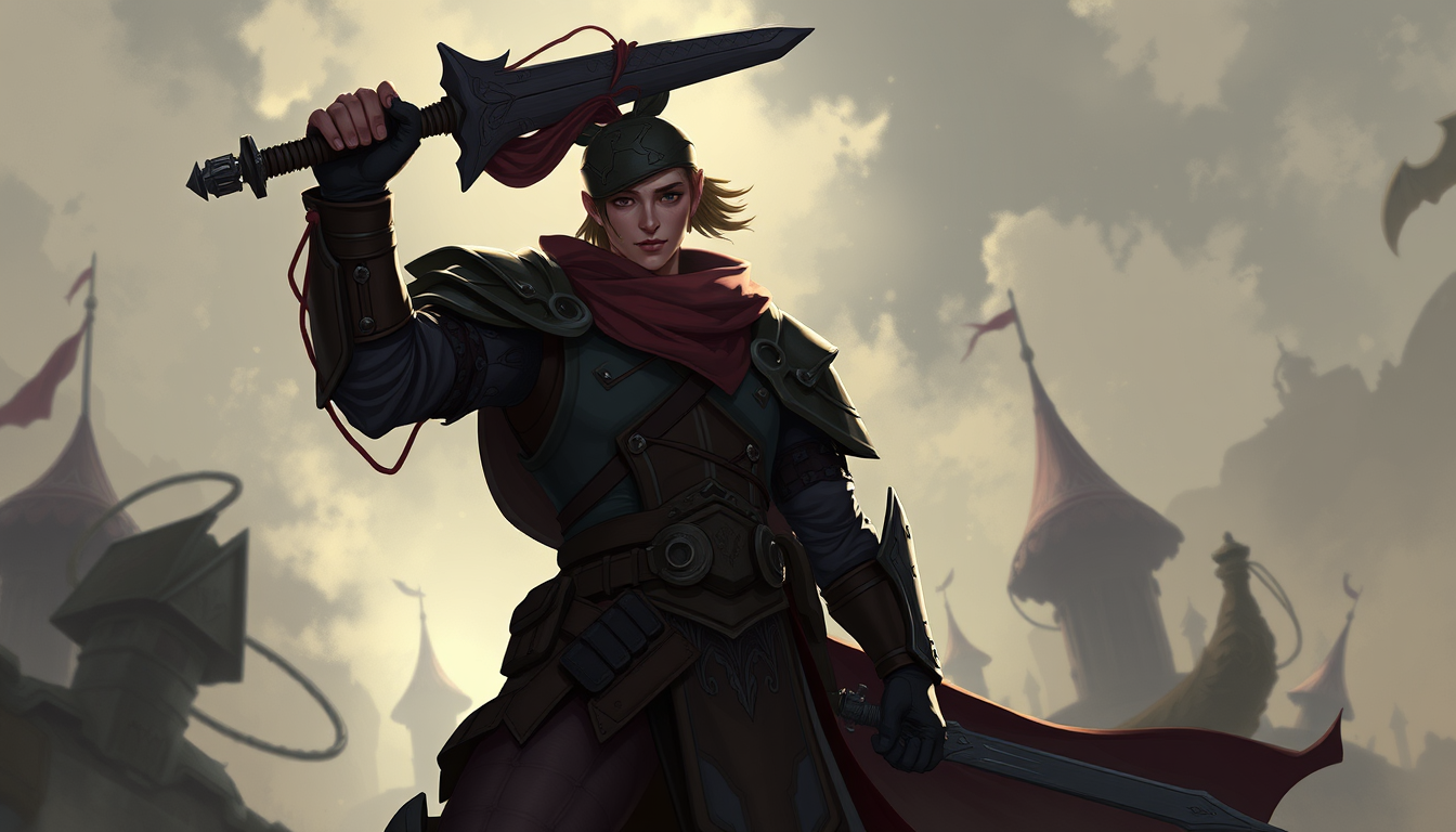 Fantasy Characters idea: original fantasy character design, strong readable silhouette, coherent costume and materials, Герои стоят за защиту своего города , expressive pose, 