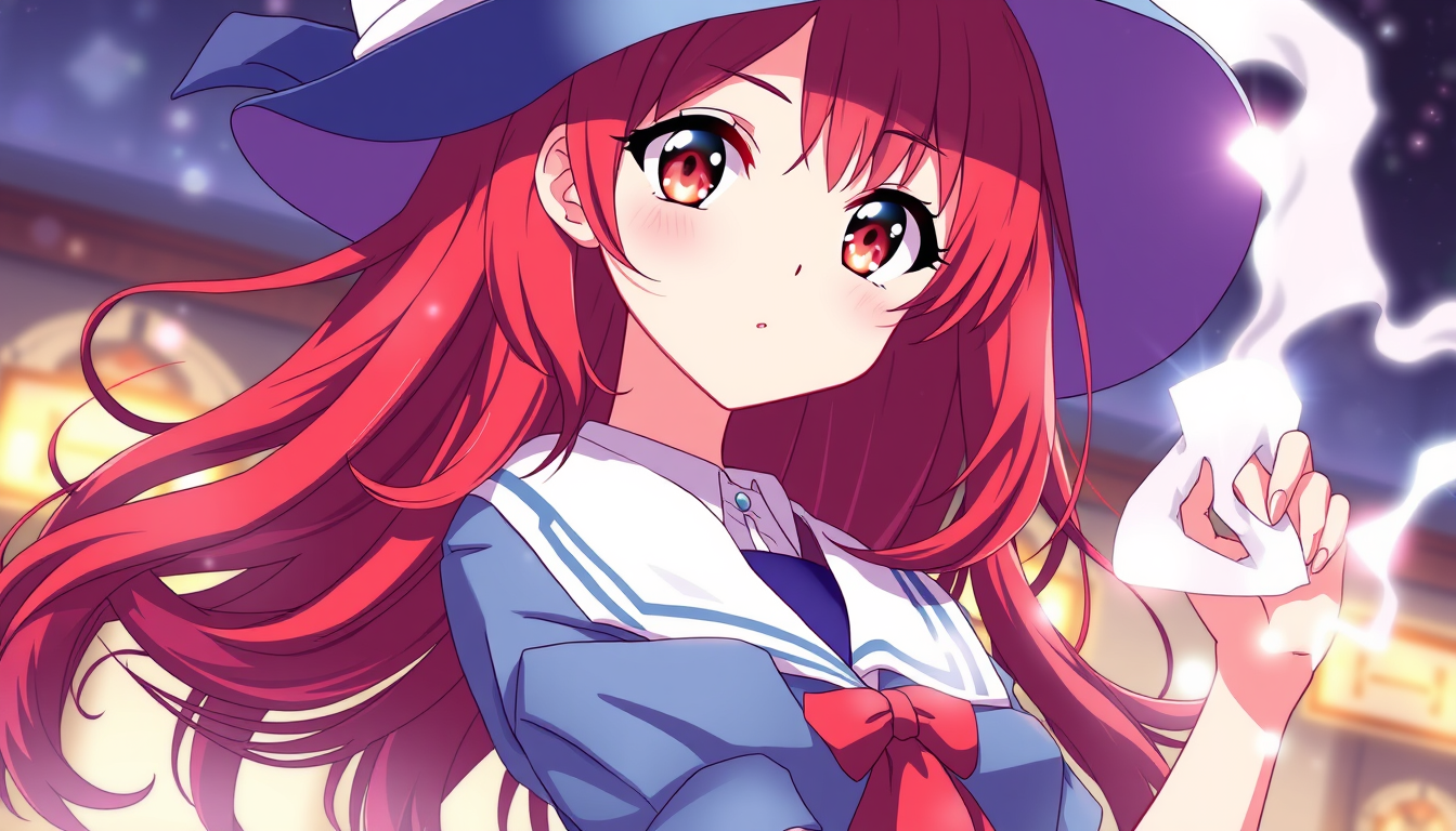 Anime idea: anime style, vibrant colors, expressive eyes, Una chica rubia con atuendo de uniforme estilo alumno escuela de magia , detailed anime illustration