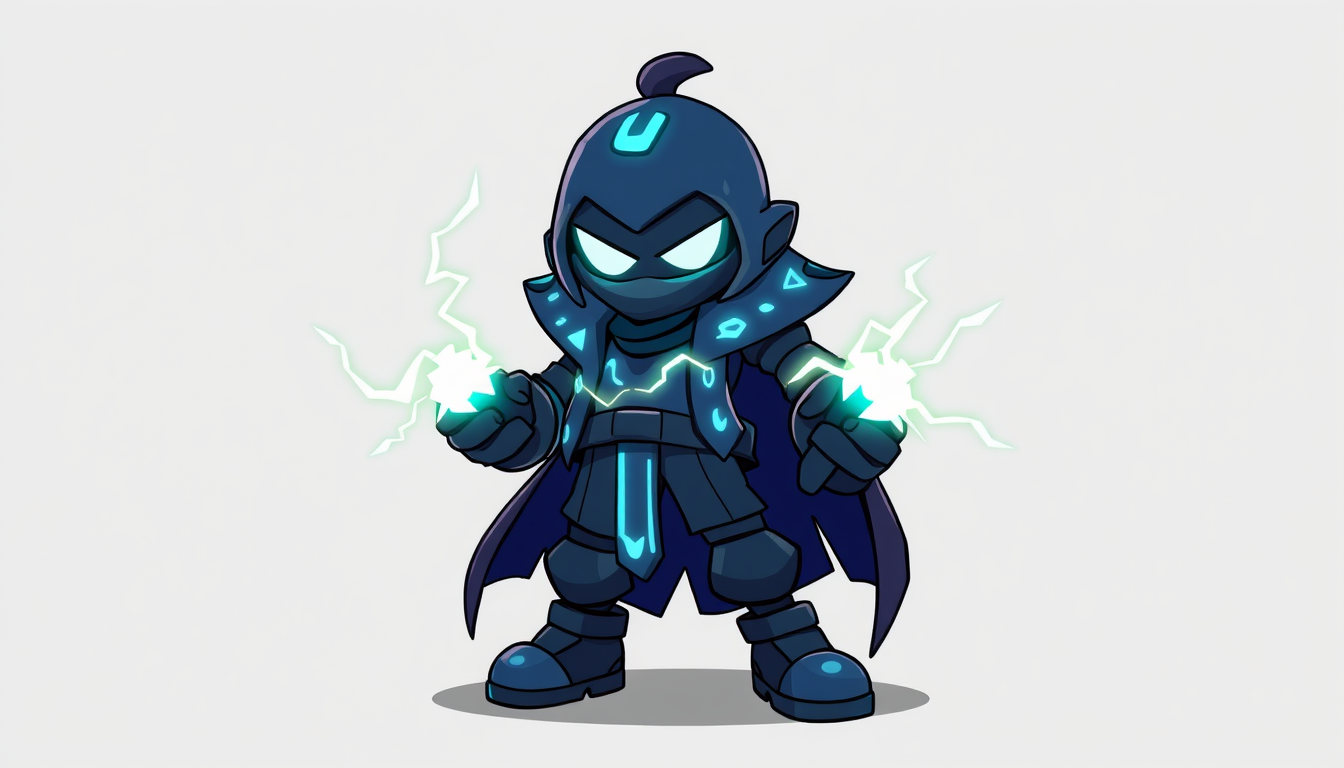 Characters idea: an original character defined by silhouette, role, outfit, palette, and expression, deliberate composition, C'est un personnage de jeux vidéo, fictif