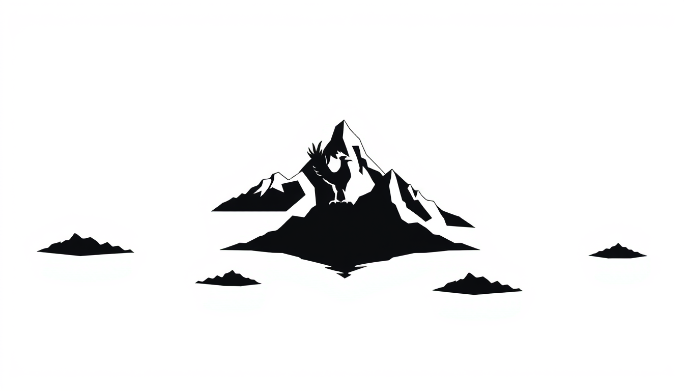Stencil idea created from the prompt: high-contrast stencil concept, solid connected black shapes, minimal isolated islands, Phoenix, in front of a detailed hexagonal crest. No m