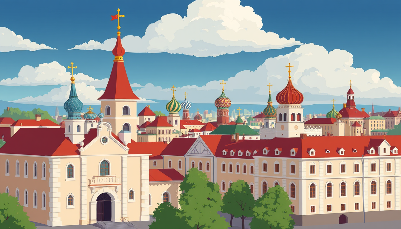 Main art studio: российский город нарисованный в стиле аниме