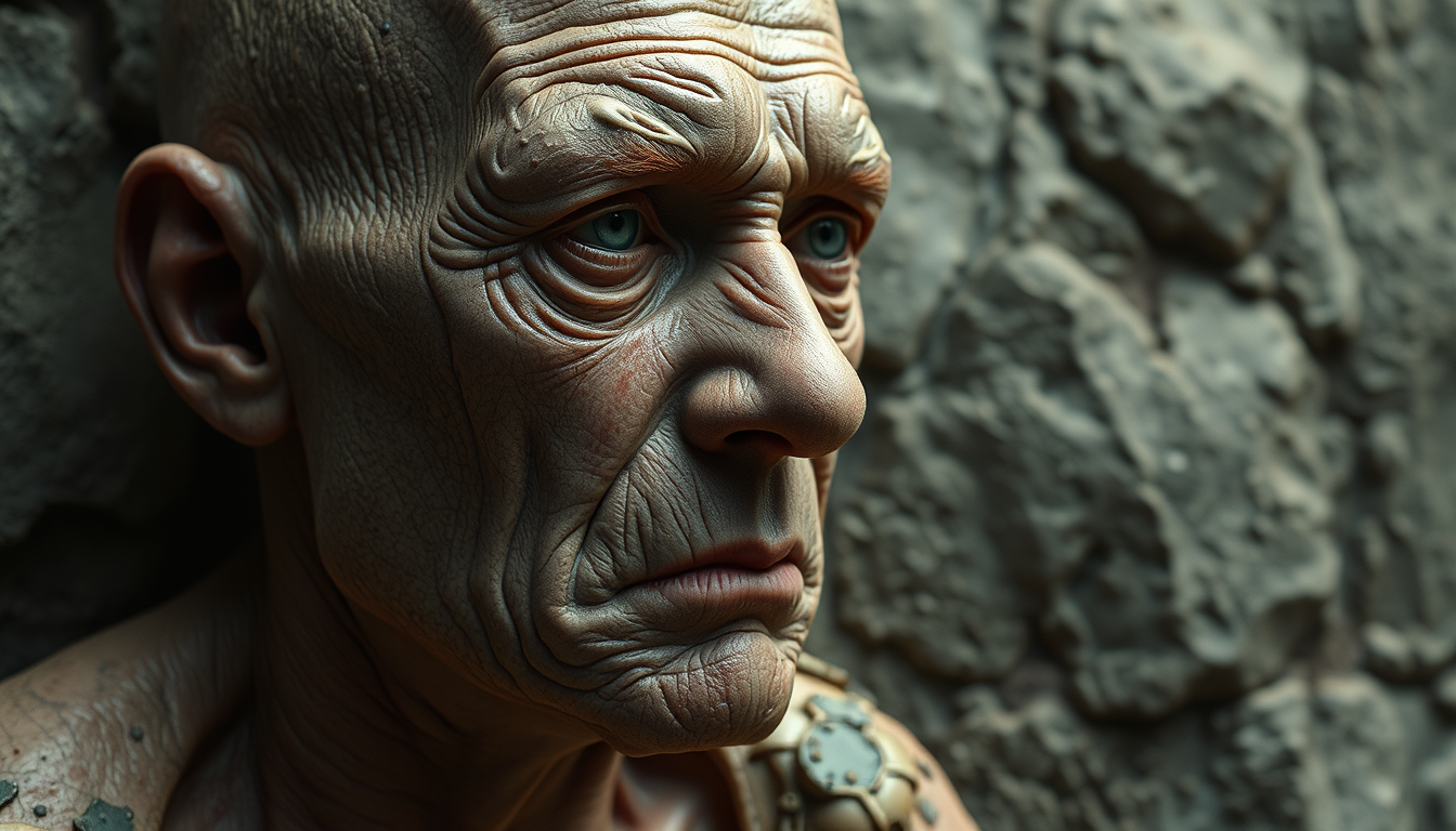 Realistic Images idea: photorealistic generated image, natural materials and skin texture, physically plausible lighting, Sagging , coherent depth, restrained color, detaile