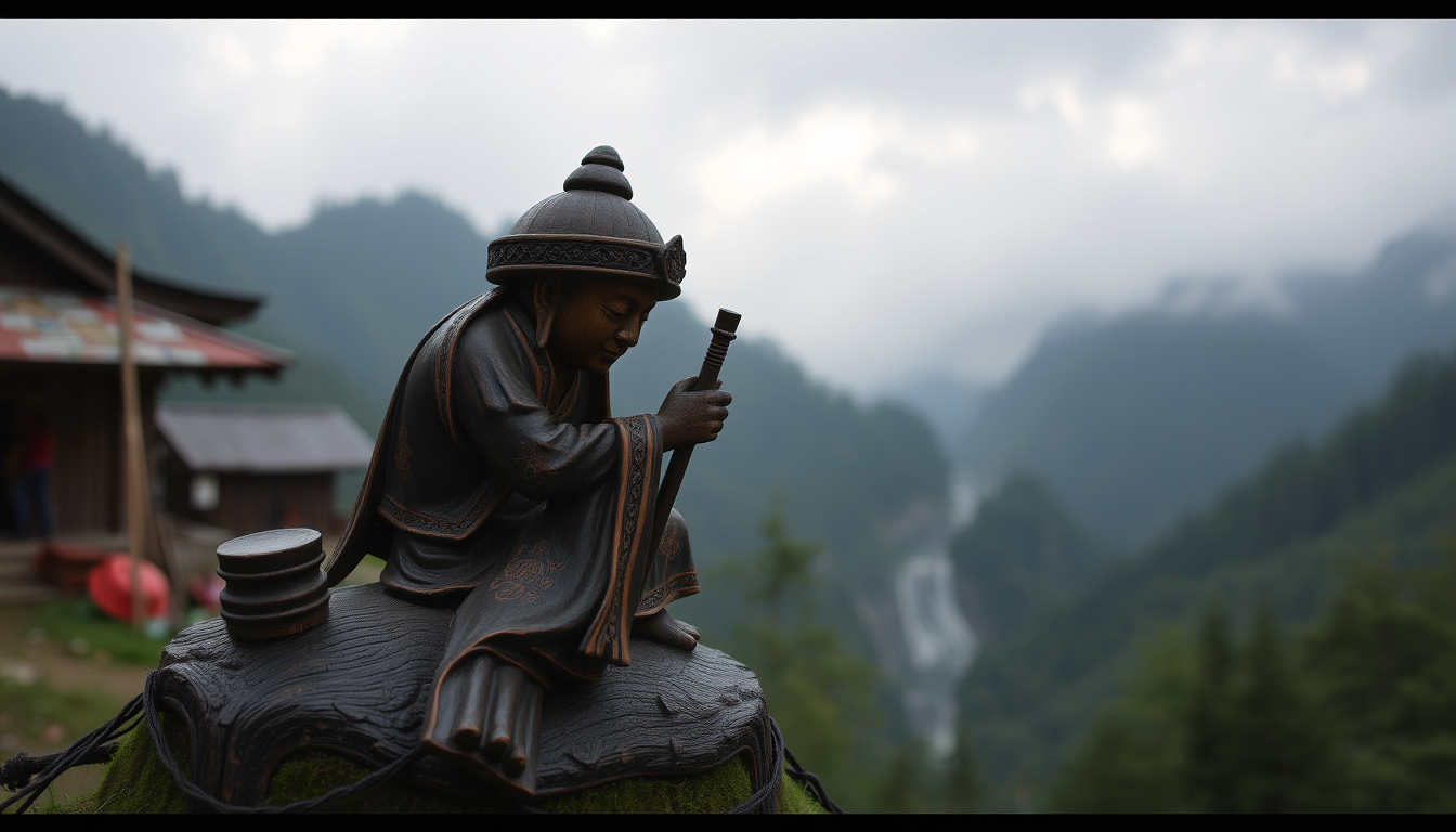 AI Art prompt example created from the prompt: tung tung tung sahur (holz figur)