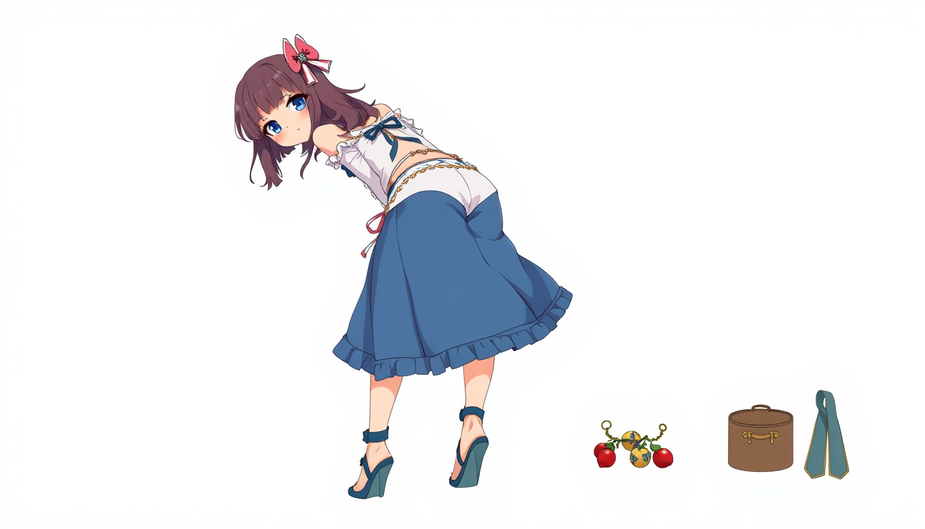Characters idea: original character design, detailed outfit and accessories, expressive personality, Marin Kitagawa from My dress up darling bending over ih her underw