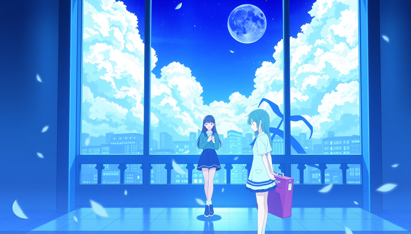 Main art studio: アニメみたいな感じで女の子髪型はショートふんわりで髪色は黒 服はラブブの服で ズボンはスカートみたい