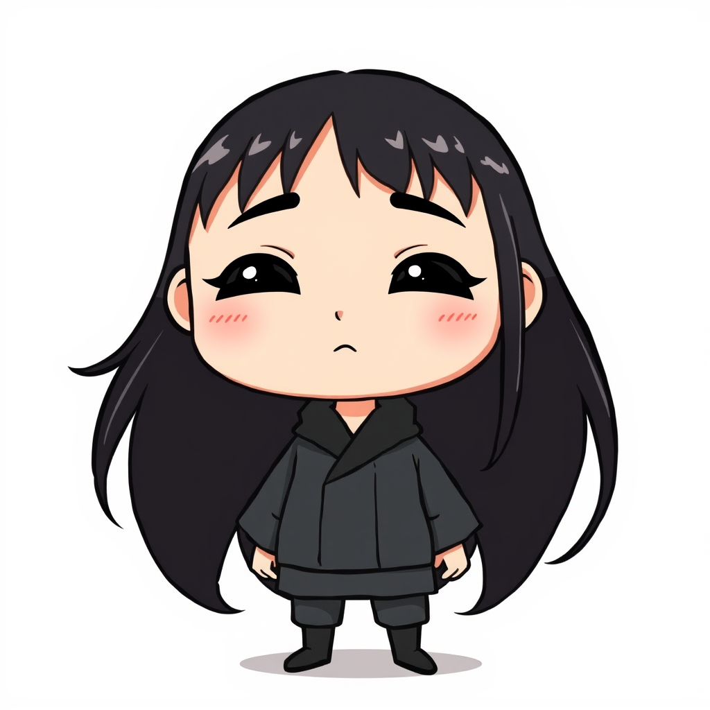 AI Chibi idea created from the prompt: a compact super-deformed character with an oversized head, simple silhouette, and readable expression, deliberate composition, 구미호이고 두 가지버전으