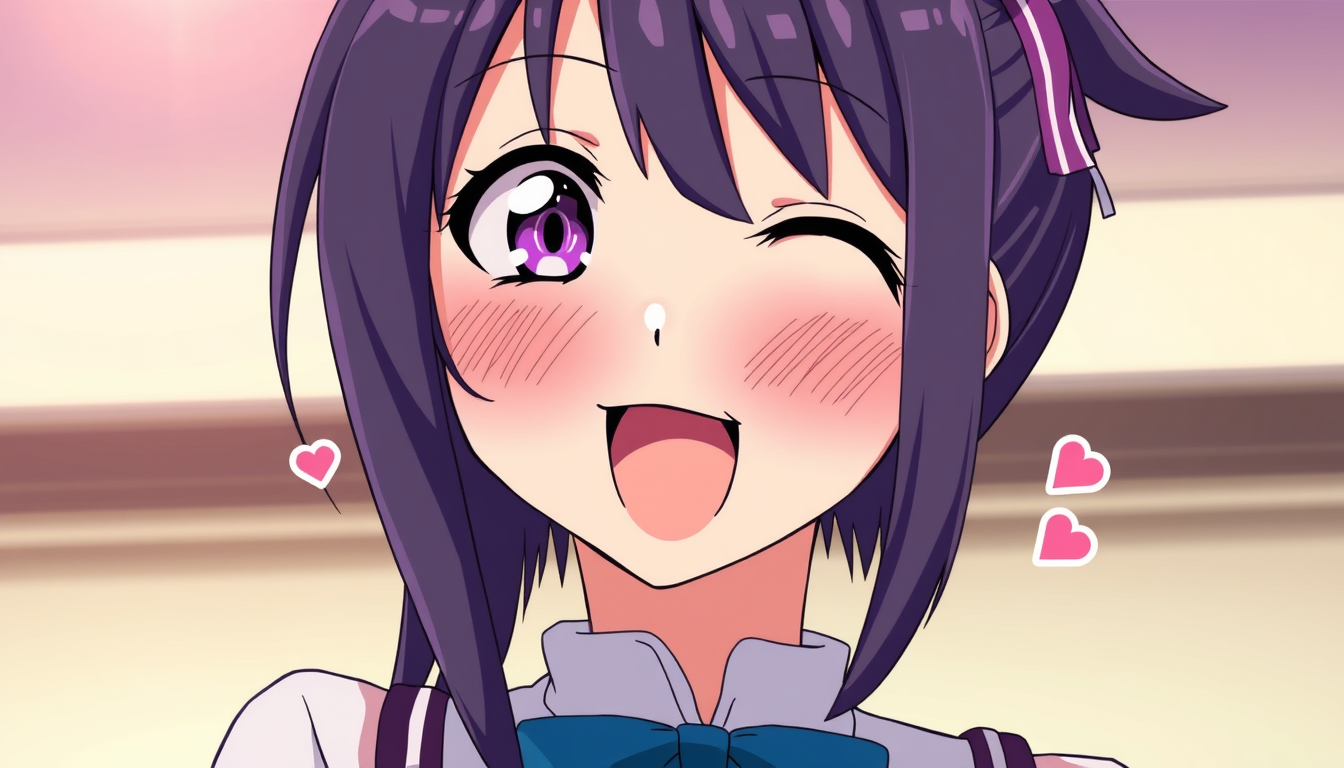 Anime idea: anime style, vibrant colors, expressive eyes, anime tongue out, eye roll back and blush , detailed anime illustration