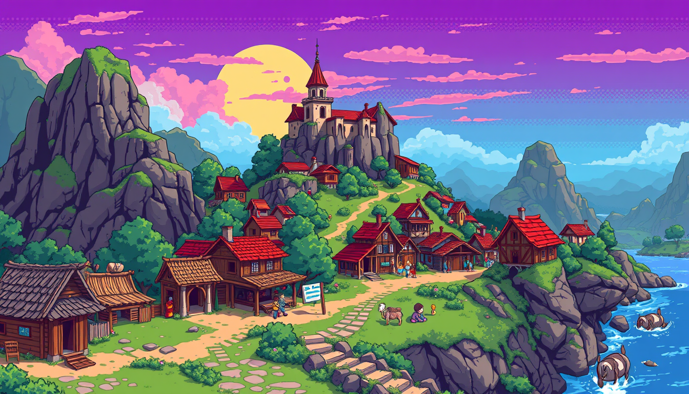 Pixel Art idea: pixel art style, 16-bit, retro game art, Je veux plusieurs image de la ville de la souterraine avec les vrai enndroit populaires mais cest pour un jeu