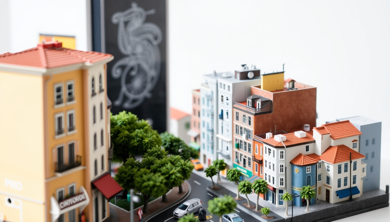 Main art studio: miniatura de uma cidade compacta bem bonita a