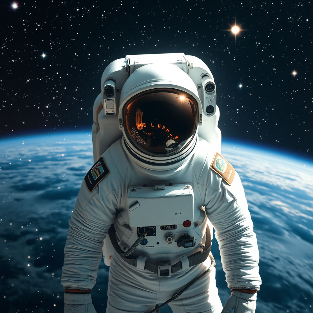 AI Art prompt example created from the prompt: astronaut in shining stars 4k