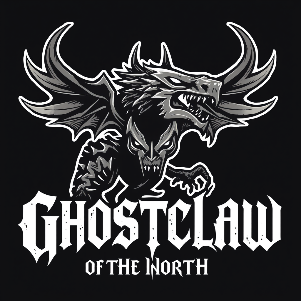 Main art studio: erstell mir für die Gruppe Ghostclaw of The North ein cooles Logo in Richtung mittelalter aber so das es zur Metal Szene passt mach es realistischer u