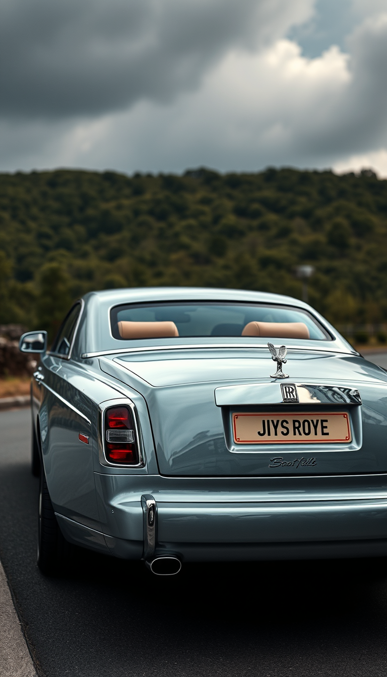 Main art studio: make an image which describes the legacy of luxury crs like rolls royce boat tail car should be fully visible