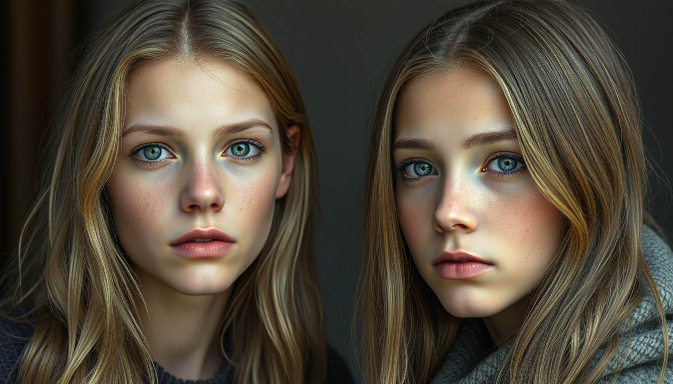 Realistic Images idea: photorealistic generated image, natural materials and skin texture, physically plausible lighting, Erstelle mir ein Bild zwei 18 jährigen hübschen Mäd