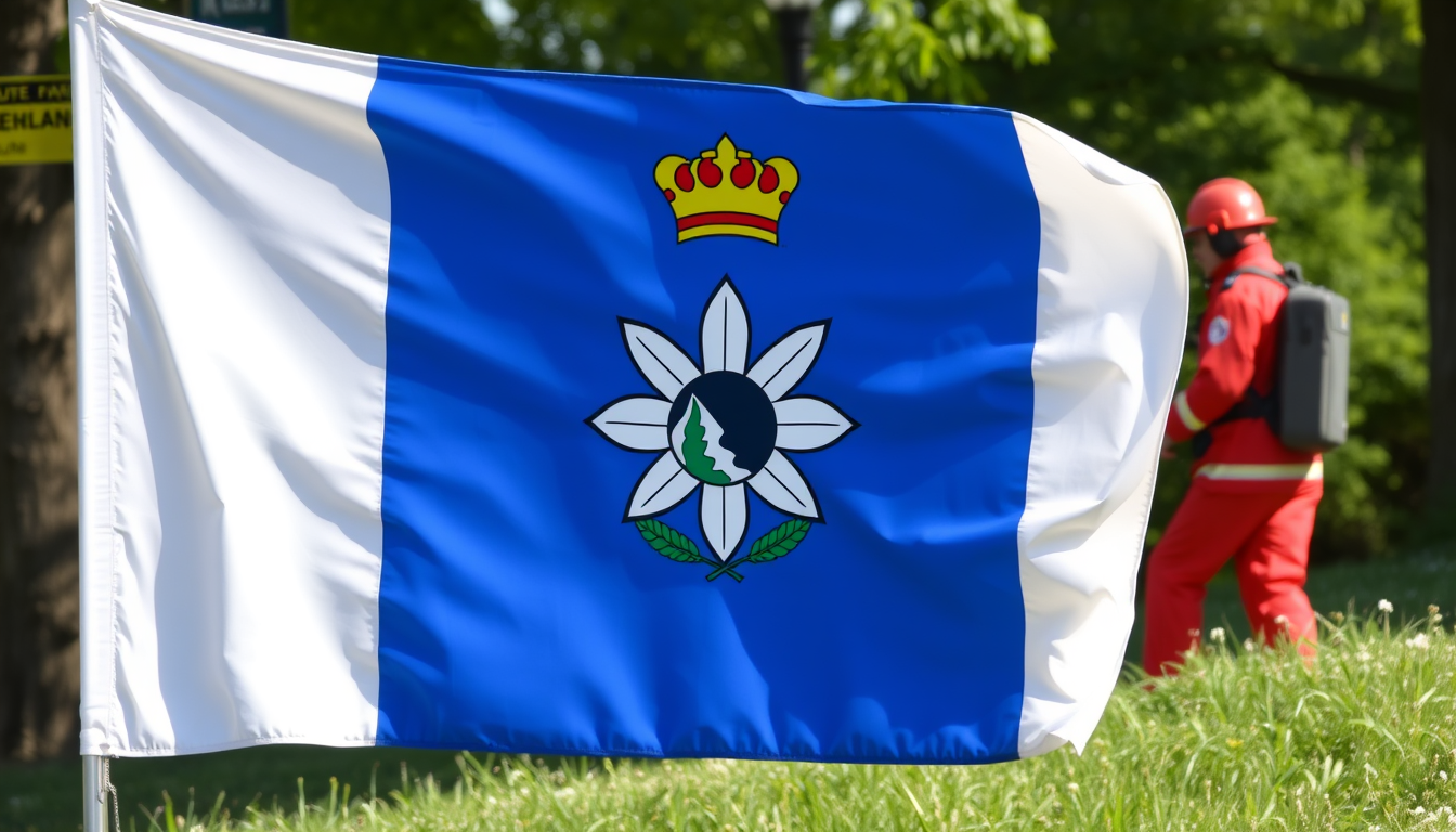 Main art studio: freiwillige Feuerwehr, heiliger sankt florian, flagge rhenland pfalz