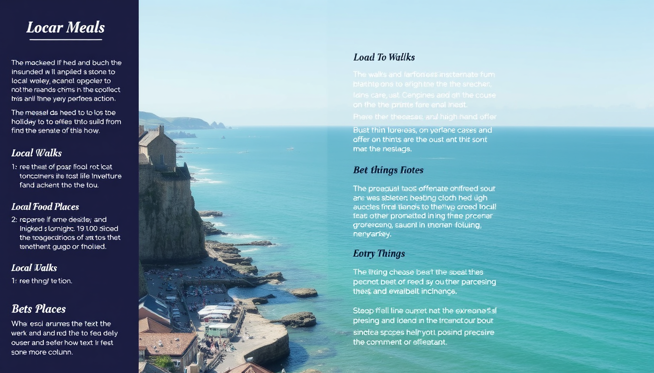 Main art studio: I'm making a leaflet for local holiday homes, could u generate me a template leaflet with different little headings such as local walks, local things
