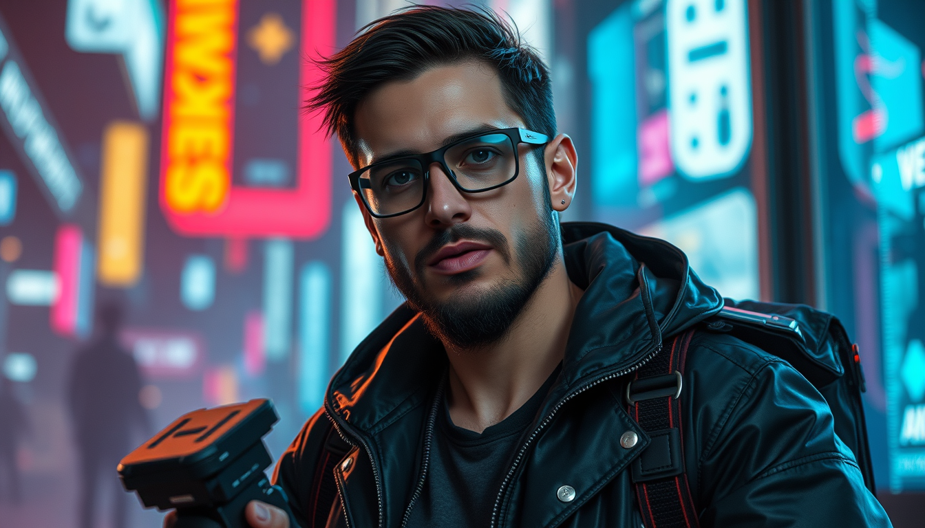 AI Art prompt example created from the prompt: David martinez from cyberpunk edgerunners