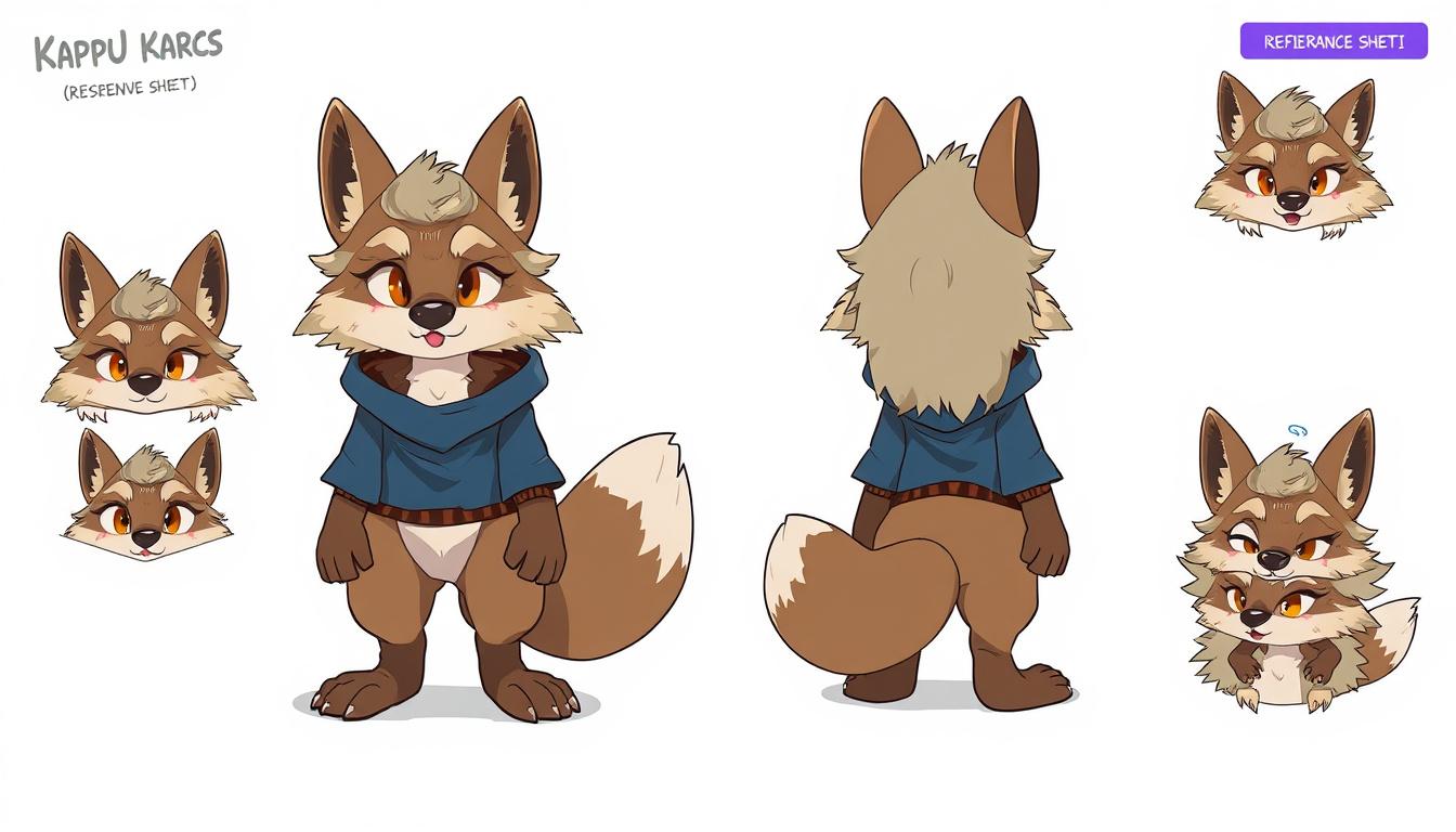 Fursona idea created from the prompt: fursona character, anthropomorphic animal design, expressive personality, reference sheet style, Снежный барс с кокошником на голове , clean