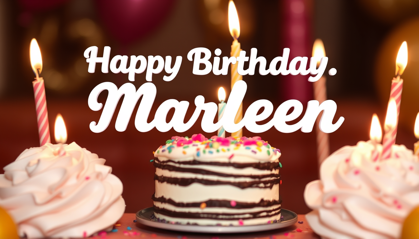 Main art studio: Mach ein Bild wo Happy Birthday Marleen drauf steht und 10 Jahre Da soll noch Wow und cool und so drauf stehen