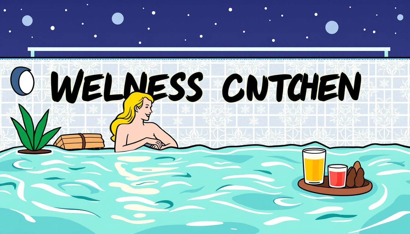 Main art studio: entwerfe ein bild für einen wellnessgutschein im comicmodus mit sauna massage essen und trinken