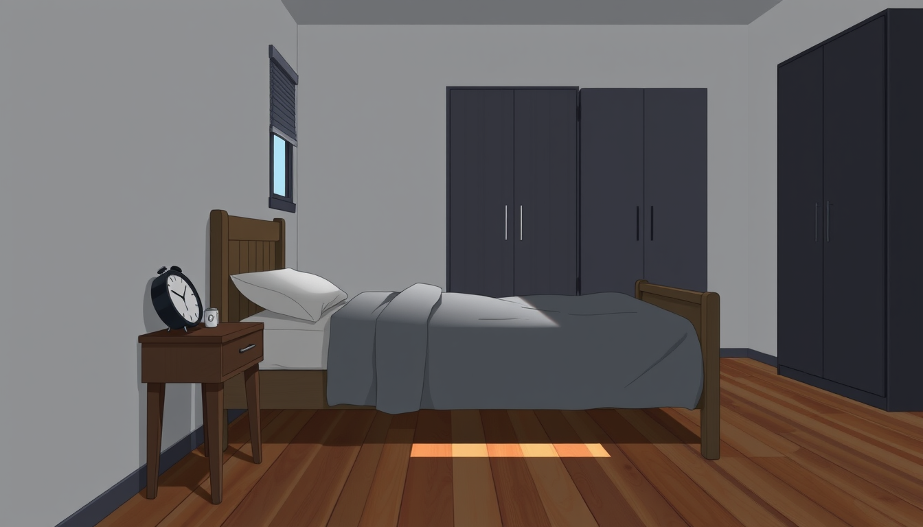 Anime Characters idea: an anime character with a legible silhouette, controlled costume language, and expressive face, deliberate composition, Anime bedroom. SINGLE BED push