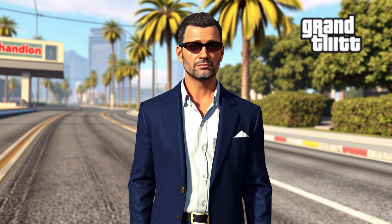 Main art studio: please make GTA 6 charectar only one person complete image with 3D model