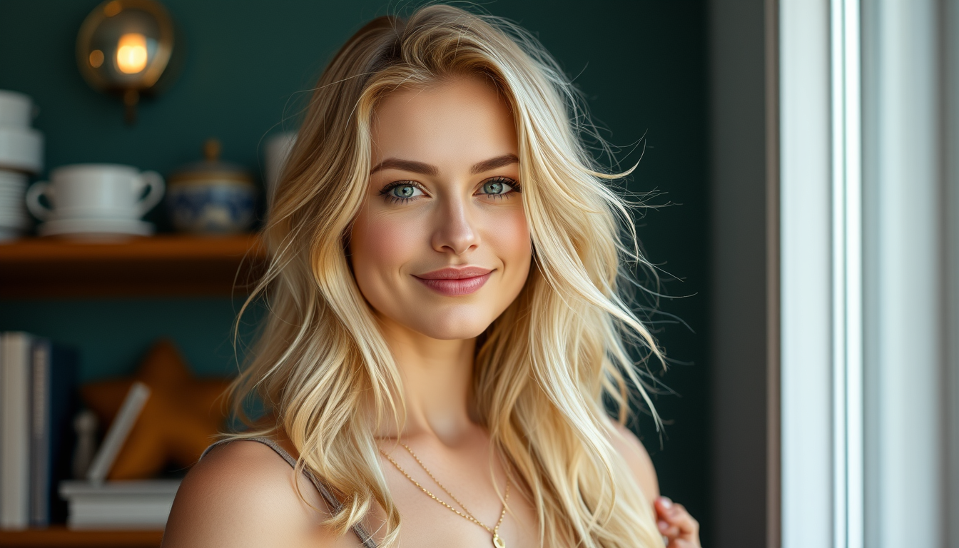 Main art studio: Maak een vrouw die 18 jaar is en blond en heel mooi