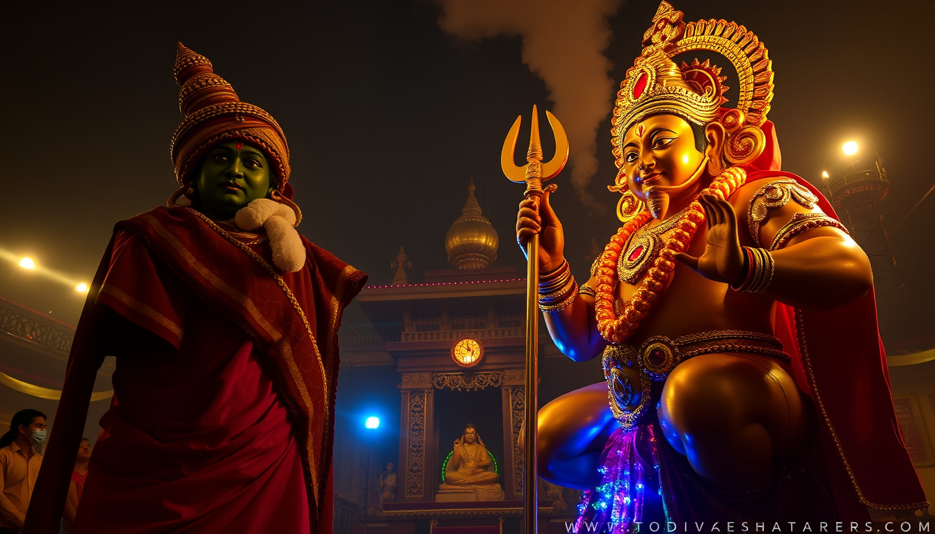Main art studio: prasanth and shinchan build big karuppu swami thangalish