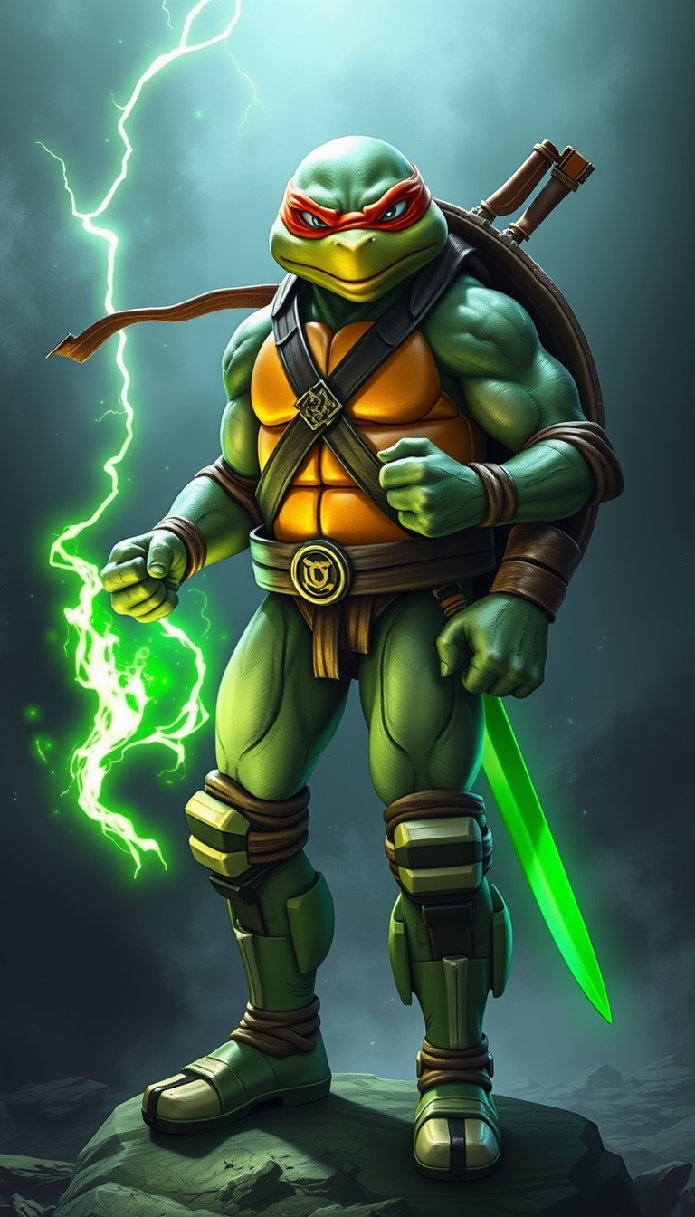 Main art studio: Teenage mutant ninja turtle as a green lantern