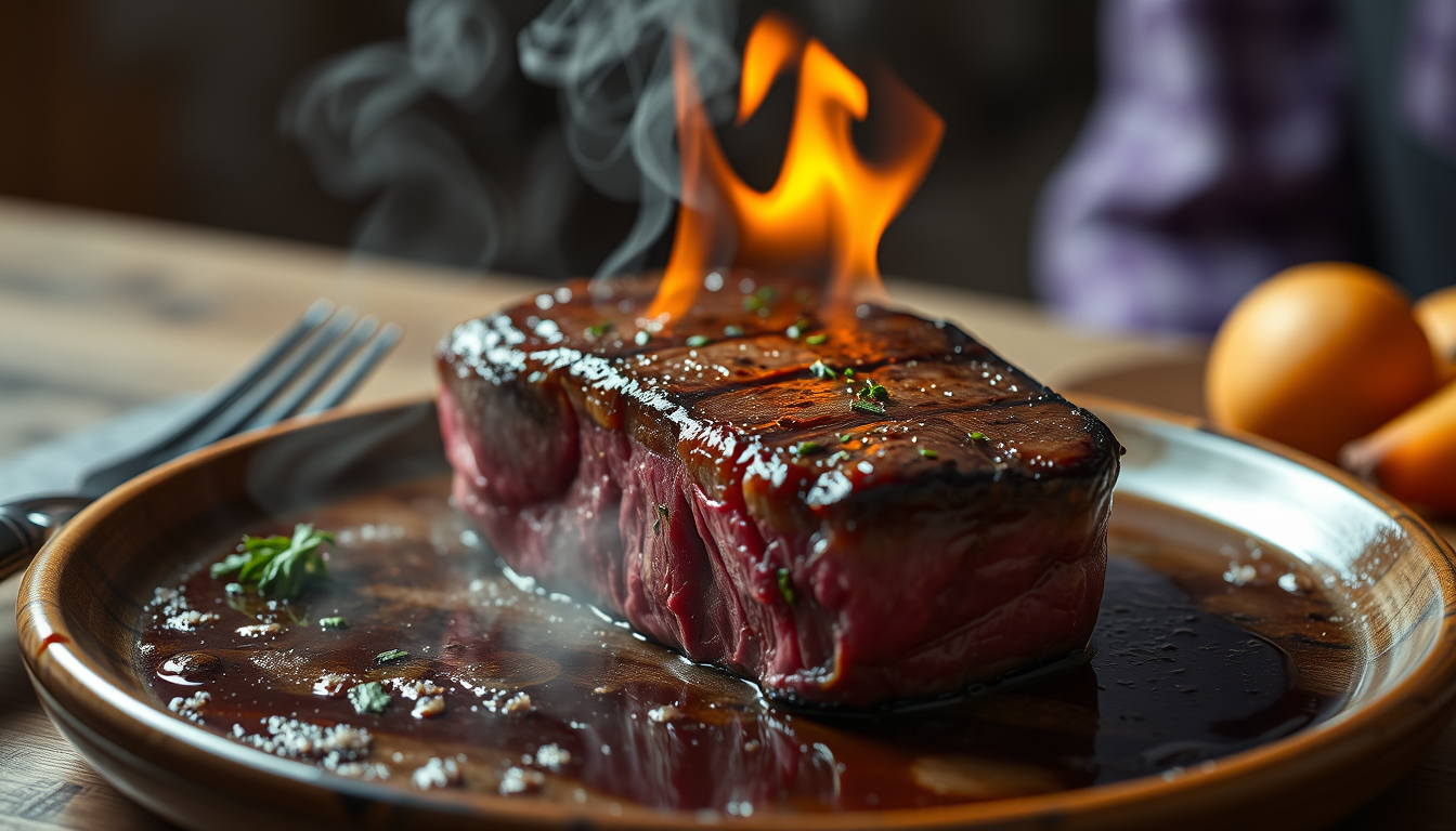 Main art studio: A steak is talking