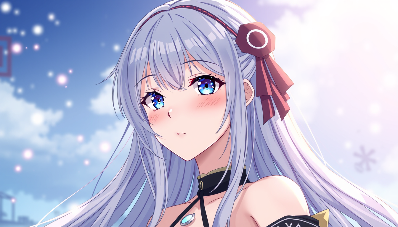 Main art studio: Hentai Anime girl with long silver