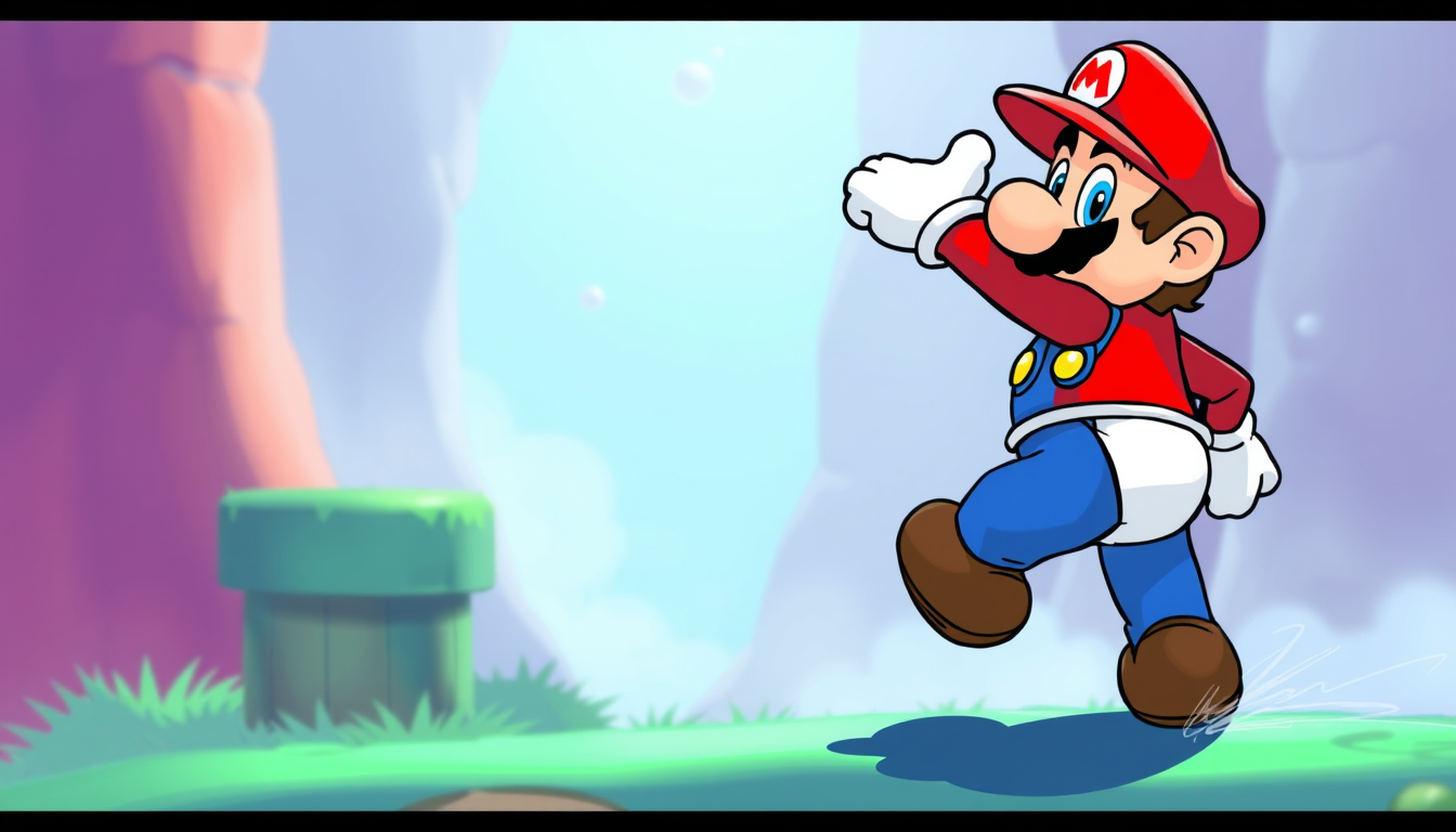 AI Art prompt example created from the prompt: super mario vestindo um biquini na parte de cima, usando calça cumprida, fundo branco