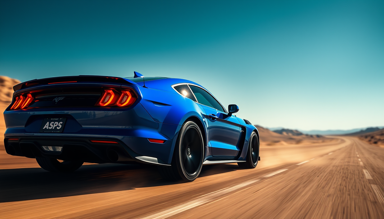 Main art studio: a fast blue car on mars