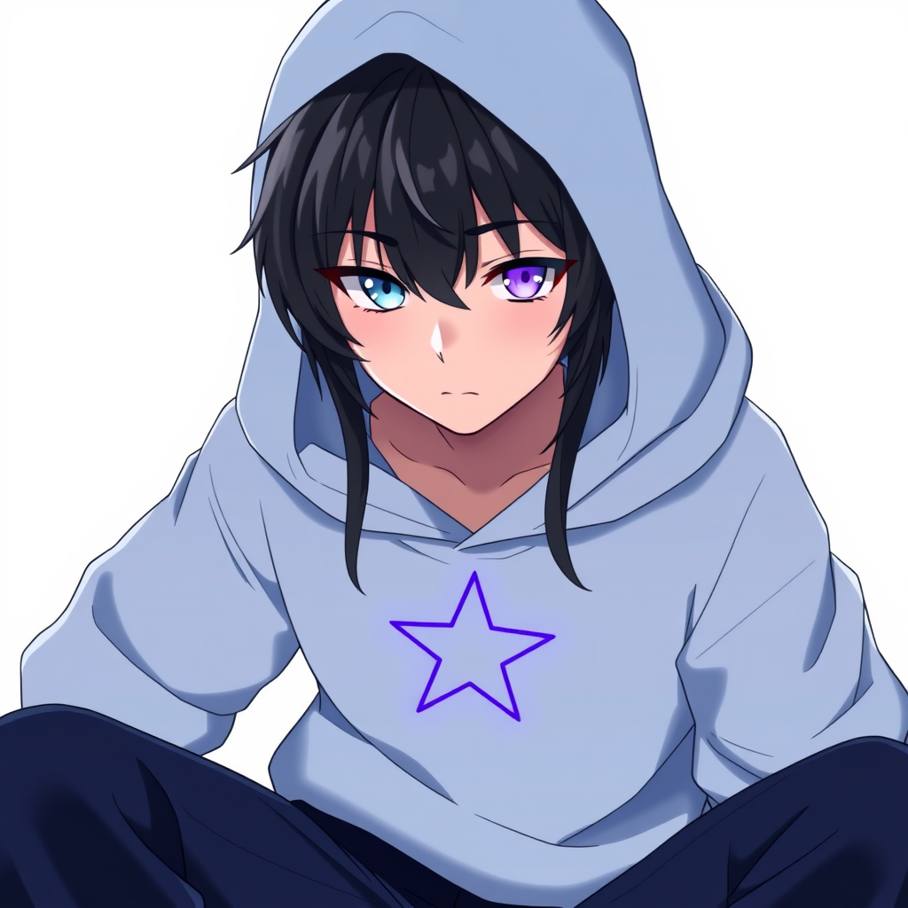 Anime idea: anime style, vibrant colors, expressive eyes, Clearly male teenage boy, delicate and slim build, boyish masculine face, gentle quiet expression. Long