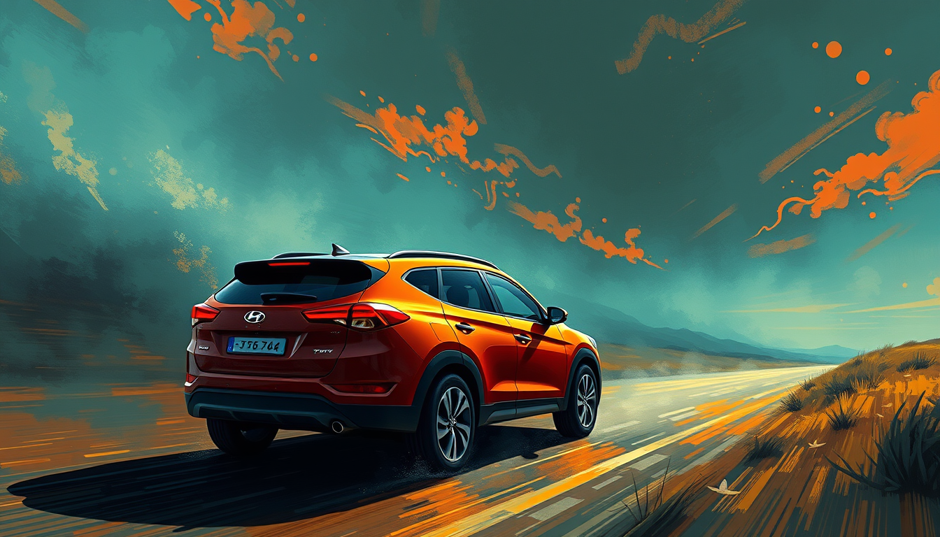 Wallpapers idea: wallpaper artwork, wide atmospheric scene or bold pattern, high detail, Hyundai Tucson , desktop or phone wallpaper