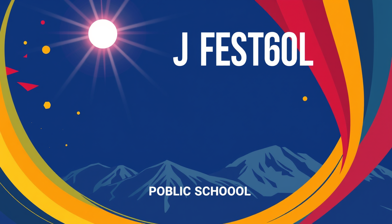 Poster idea created from the prompt: poster design, bold striking composition, strong focal point, space for headline, MAKE POSTER ON TEEJ FESTIVSL OF SCHOOLNAME TOP HIMALAYA PU
