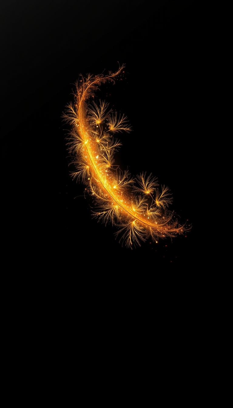 Main art studio: une plume d'or sur fond noir