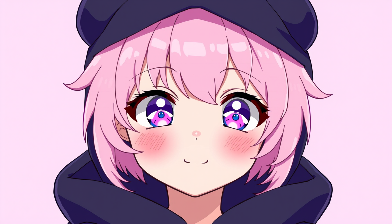 Anime idea: anime style, vibrant colors, expressive eyes, Cute androgynous anime femboy, pretty bishounen face, soft feminine features, fluffy pastel pink hair, s