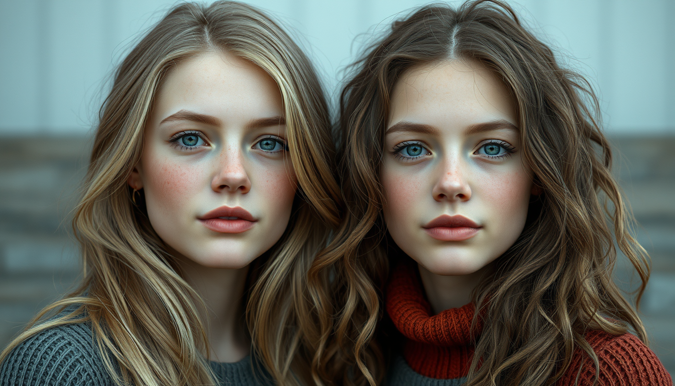 Realistic Images idea: photorealistic generated image, natural materials and skin texture, physically plausible lighting, Erstelle mir ein Bild zwei 18 jährigen hübschen Mäd