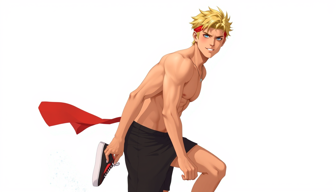 Characters idea: an original character defined by silhouette, role, outfit, palette, and expression, deliberate composition, 18 year old boy, strong and good looking,