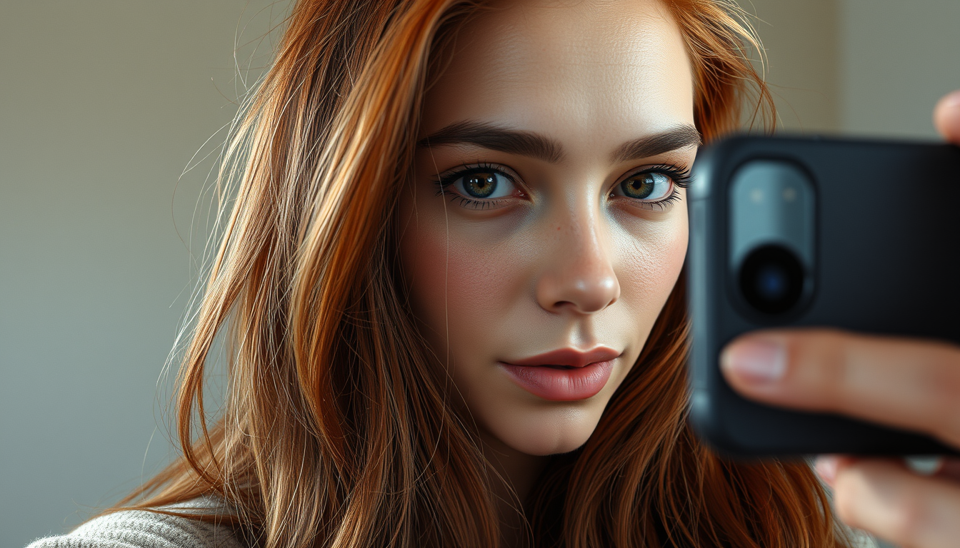 Realistic Images idea: photorealistic generated image, natural materials and skin texture, physically plausible lighting, Una mujer adulta de 23 años, cabello rubio largo, o