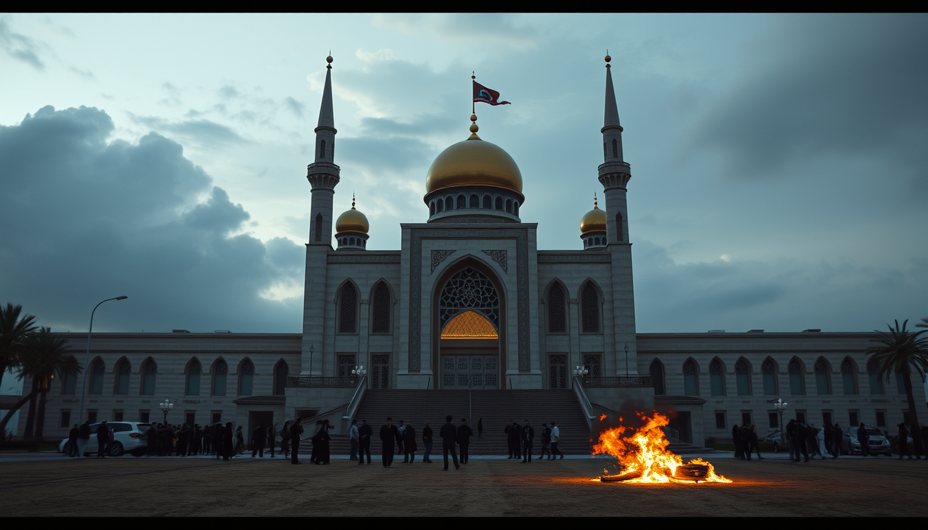 Main art studio: PUT ALARQAM ACADEMY THE REAL ONE SCHOOL IN THE BACK GROUND THE PUT IN THE FRONT SOME BOMBS AND FIRE BUT QATAR SHOLD BE RELATED